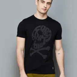 Forca by Lifestyle Black Cotton Slim Fit Printed T-Shirt-picture-36