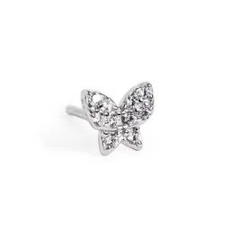 Luxevogue 92.5 Silver Rhodium Plated Butterfly Shaped Cubic Zirconia Studs Earrings image 3