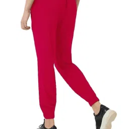 PATRORNA Dark Pink Mid Rise Relaxed Fit Joggers image 2