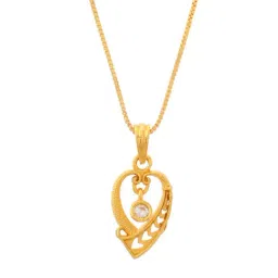VOJ Gold Plated Designer AD Studden Pendant With Chain image 5