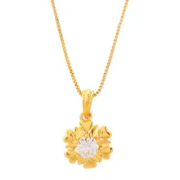 VOJ Gold Plated Apple Shaped AD Studded Pendant With Chain image 5