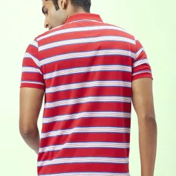 Byford By Pantaloons Red Slim Fit Striped Polo T-Shirt image 2