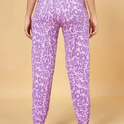 Ajile by Pantaloons Purple Cotton Printed Joggers image 2