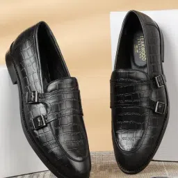 Teakwood Leathers Men's Black Monk Shoes-picture-15