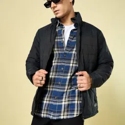 Sf Jeans By Pantaloons Jet Black Regular Fit Quilted Jacket image 4