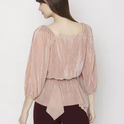 Vero Moda Peach Pleated Top image 2