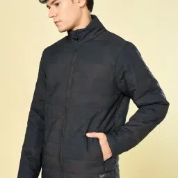 Sf Jeans By Pantaloons Jet Black Regular Fit Quilted Jacket image 3