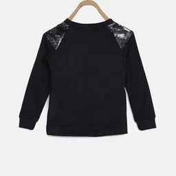 Blue Giraffe Girls Black Embellished Sweatshirt image 2