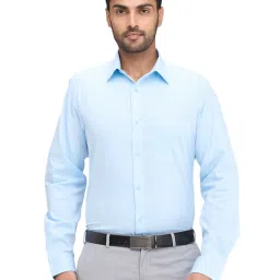 Raymond Blue Slim Fit Self Pattern Shirt image 1