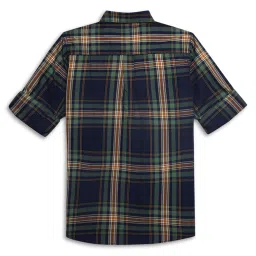 Cantabil Kids Navy & Green Checks Full Sleeves Shirt image 2