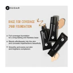 Sugar Cosmetics Rage for Coverage 24 hr Foundation 40 Breve & Medium Beige, Warm Undertone - 25 gm image 3