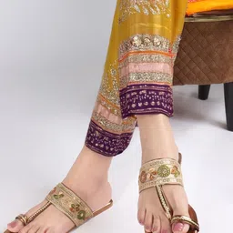 CORSICA Embellished Ethnic - Embellished One Toe Flats Flats-image-82