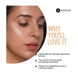 Sugar Cosmetics Contour De Force Mini Highlighter 01 Champagne Champion - 4 gm image 4