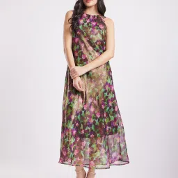 Fablestreet Multicolor Floral Print Maxi Dress image 1