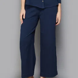 Colour Me by Melange Navy Relaxed Fit Pants image 1