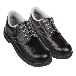 SLT-HUB Victor Shoes -01 Mid Ankle Steel Toe Black & Grey Safety Shoes, Size - UK 10 (Pack of 12 Pairs)-picture-41