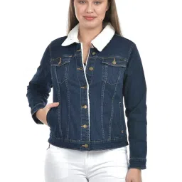 NUMERO UNO Dark Blue Regular Fit Denim Jacket image 1