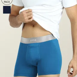 XYXX Blue Micro Modal Trunks - Pack of 2 image 1