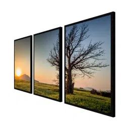 999store Multicolor Printed Sun Rise Paintings - Set of 3 image 3