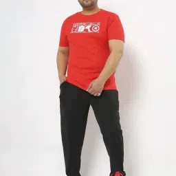 Bewakoof Red & Black Cotton Regular Fit Printed Lounge Sets image 1