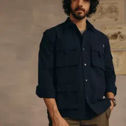 Andamen Escape Navy Regular Fit Solid Shirt-picture-39