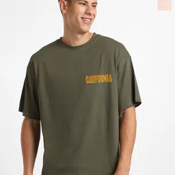 NOBERO Pack Of 2 Graphic Printed Drop-Shoulder Sleeves Pure Cotton Oversized T-shirt-picture-41
