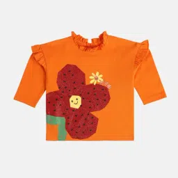 Miniklub Girls Orange Regular Fit Knitted Top-image-90
