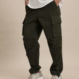 The Roadster Life Co. Men Loose Fit Parachute Cargo Trousers-image-40