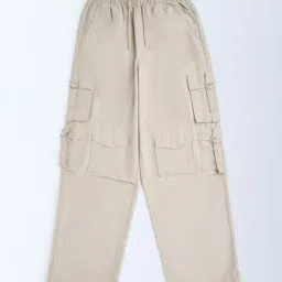 Y&F Kids by Westside Beige Cargo-Style Mid-Rise Joggers-picture-10