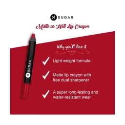 Sugar Cosmetics Matte As Hell Crayon Lipstick 35 Claire Redfield - 2.8 gm image 4