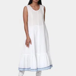 Biba White Printed Double Layered Kurta image 4