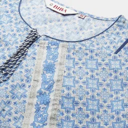 Biba White Printed Double Layered Kurta image 5