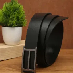 Carlton London Black Leather Waist Belt For Men-picture-16