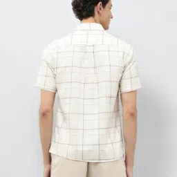 U.S. Polo Assn. Off-White Cotton Regular Fit Checks Shirt image 2