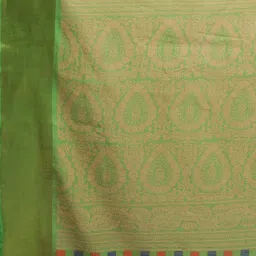 Vaamsi Pink Printed Saree With Unstitched Blouse image 5