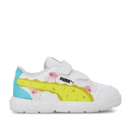 Puma Kids White & Yellow Casual Sneakers image 1