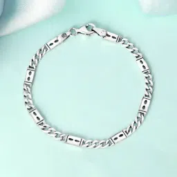 Zavya Dynamic Links Rhodium Plated 925 Sterling Silver Men's Bracelet-picture-25