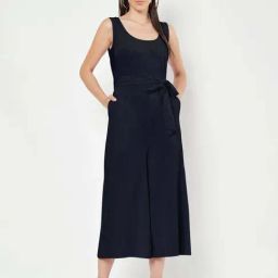 Brinns Navy Cotton Regular Fit Jumpsuit-picture-3