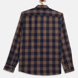Octave Kids Yellow & Navy Checks Full Sleeves Shirt image 2