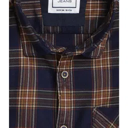 Octave Kids Yellow & Navy Checks Full Sleeves Shirt image 3