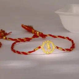 Giva 925 Silver Golden Jai Bajrangi Rakhi-image-37