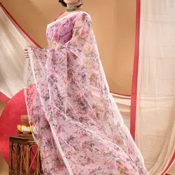 DESH BIDESH Poly Chiffon Bandhani Saree image 3