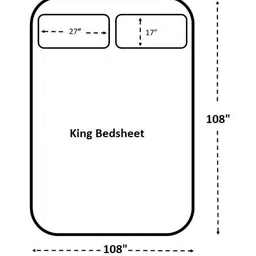Aura Blue & White Geometric Printed 210 TC Microfiber King Bedsheet Set 2.74 m x 2.74 m image 2