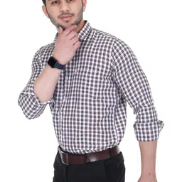 Marc Laurent Men Tartan Checks Checked Casual Shirt image 5