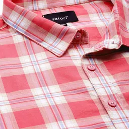 Sztori Men Plus Size Checked Pure Cotton Casual Shirt image 3