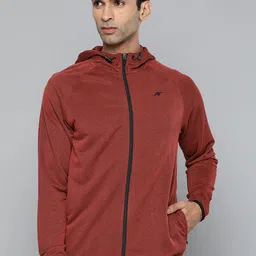 Alcis Men Maroon Hooded Sporty Jacket-image-10