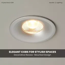 Havells 18 W Crysta Deco LED COB Light Silver 4000 K 95 mm Cut Out Diameter and 55 mm Height, LHEEBEPDUE1S018 image 3
