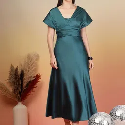 aayu Women V-Neck Fit-Flare Dress-image-5