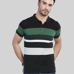 BE POSITIVE Men Striped Polo Collar T-shirt-image-93