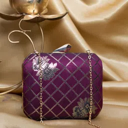 ARTKLIM Floral Textured Box Clutch-picture-13